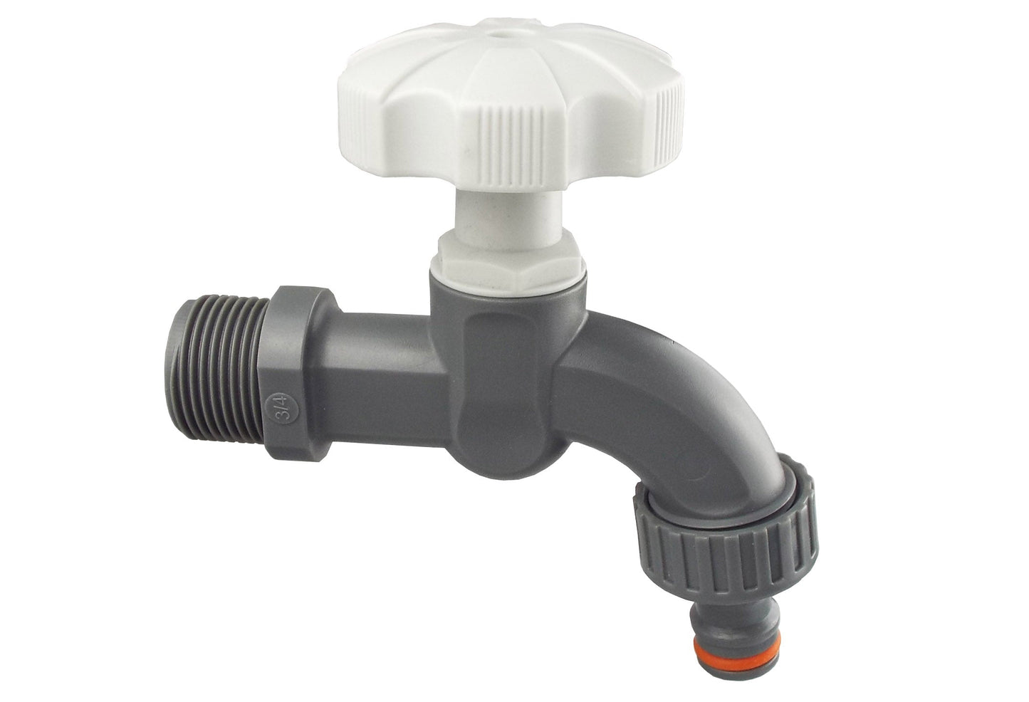 Plastic Quick Connect Tap 1/2" BSPM (Grey/White)