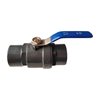 1¼″ BSP Female PVC Ball Valve – Stainless-Steel Handle