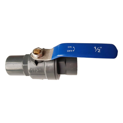 ½″ BSP Female PVC Ball Valve – Stainless-Steel Handle