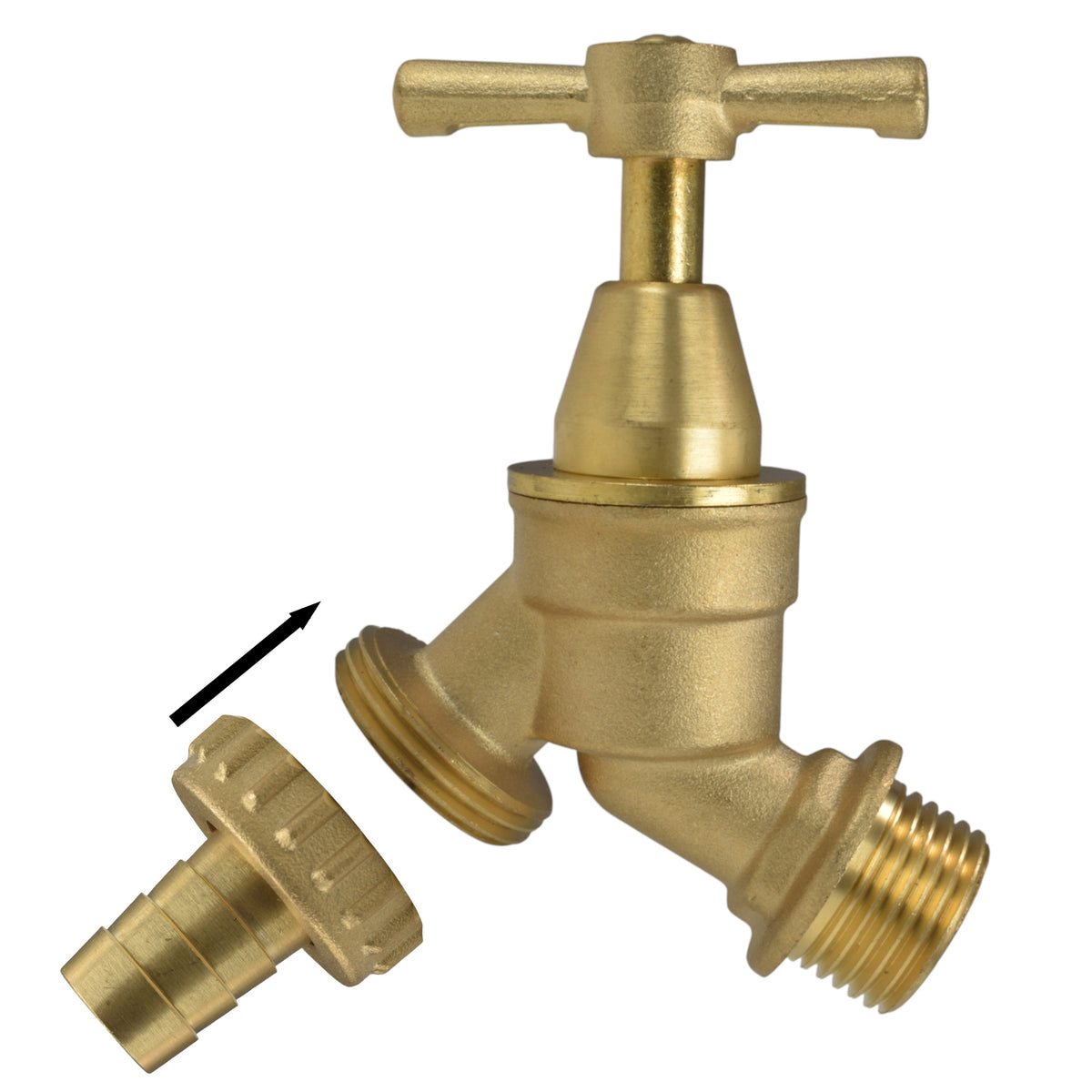 Brass Bib Garden Tap Kit – ½″ / ¾″ BSP Inlet