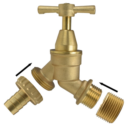 Brass Bib Garden Tap Kit – ½″ / ¾″ BSP Inlet