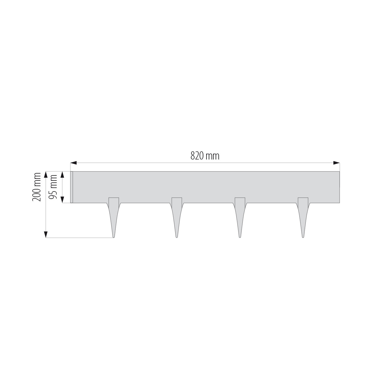 Lawn Edging, 2.4 Metres Plastic Palisade Rattan Effect (Grey)