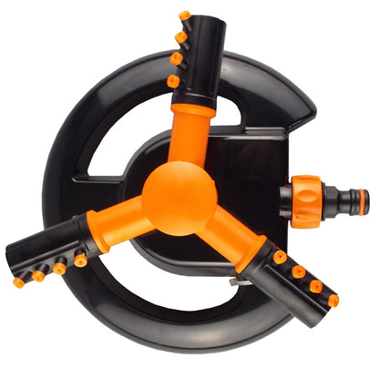 Bradas 3-Arm Rotating Sprinkler – Black & Orange