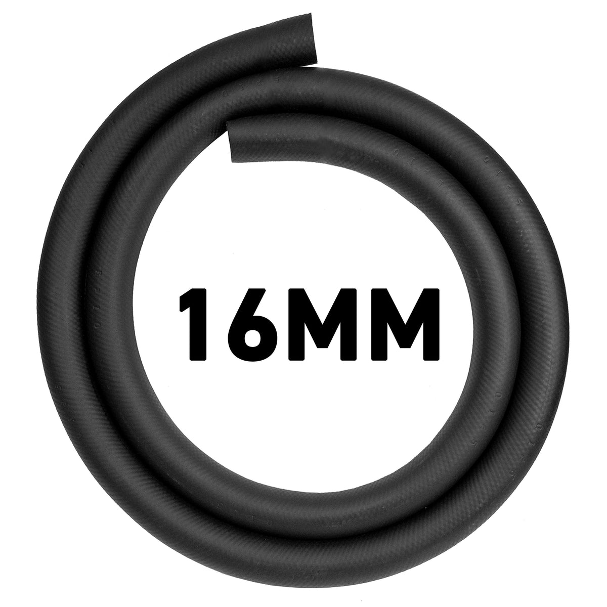 16mm Rubber Heater Hose – SAE J20 R3, 1m or 50m Coil; product design shown.