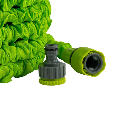 Heavy Duty Expandable Garden Water Hose Pipe With Sprayer, Green