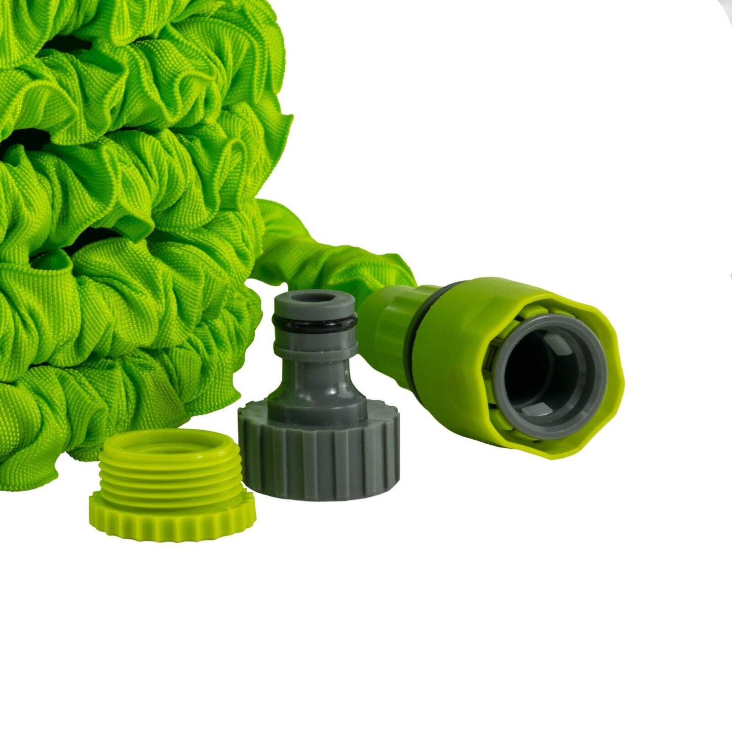 Heavy Duty Expandable Garden Water Hose Pipe With Sprayer, Green