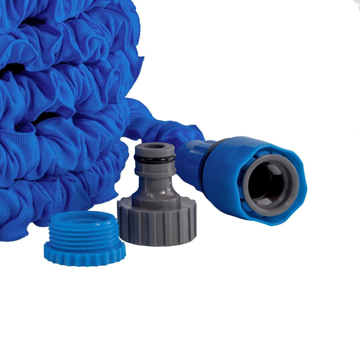 Heavy Duty Expandable Garden Water Hose Pipe With Sprayer, Blue