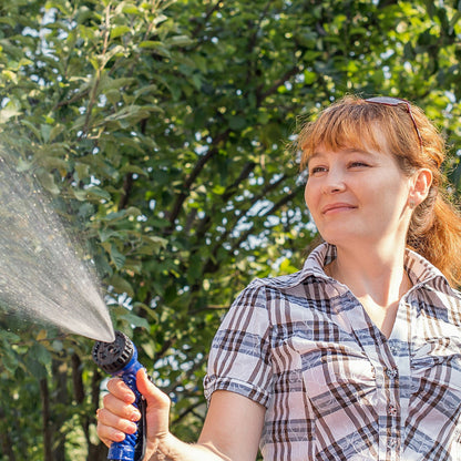 Heavy Duty Expandable Garden Water Hose Pipe With Sprayer, Blue
