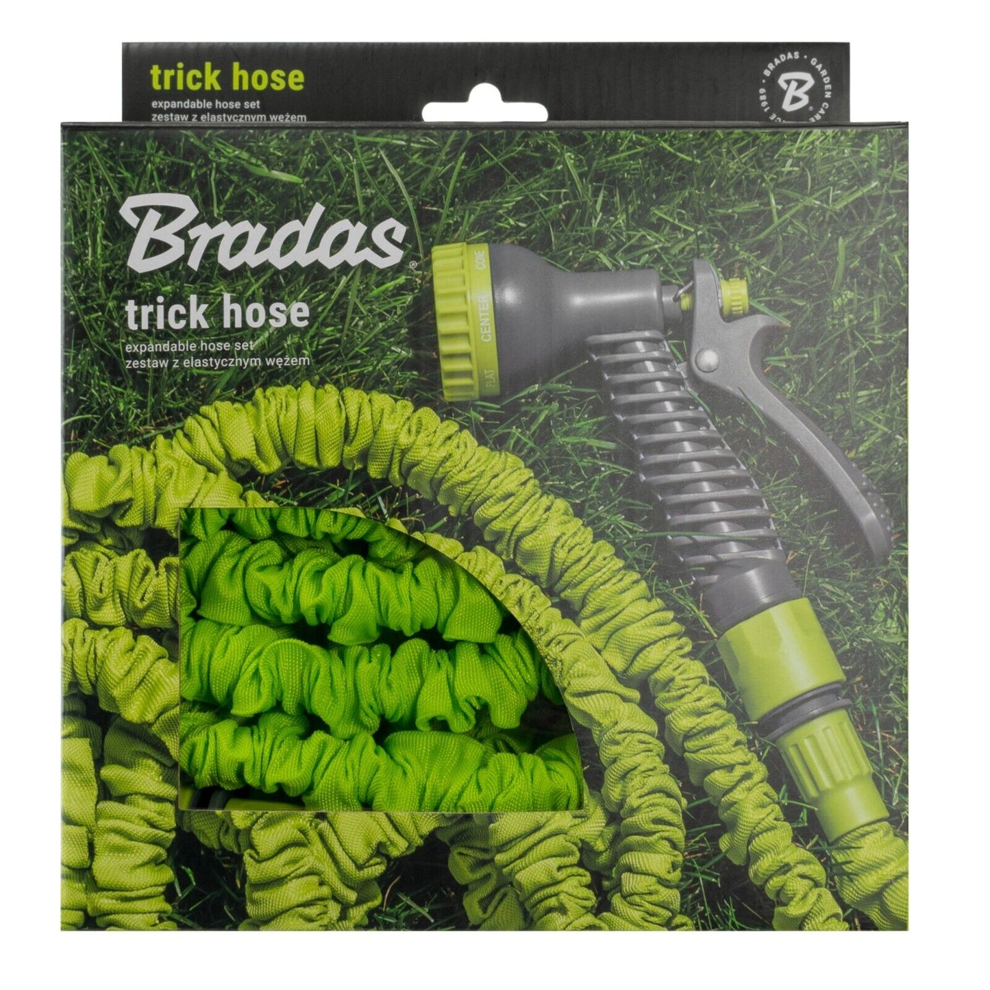Heavy Duty Expandable Garden Water Hose Pipe With Sprayer, Green
