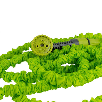 Heavy Duty Expandable Garden Water Hose Pipe With Sprayer, Green
