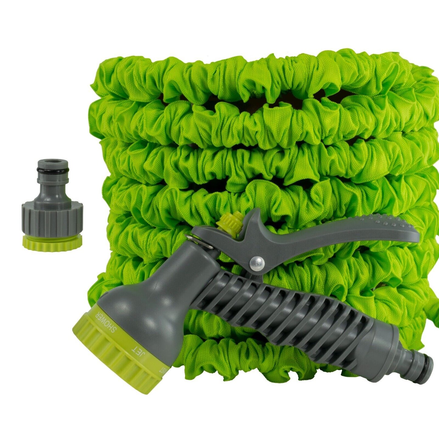 Heavy Duty Expandable Garden Water Hose Pipe With Sprayer, Green