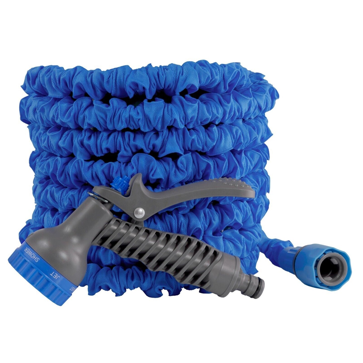 Heavy Duty Expandable Garden Water Hose Pipe With Sprayer, Blue