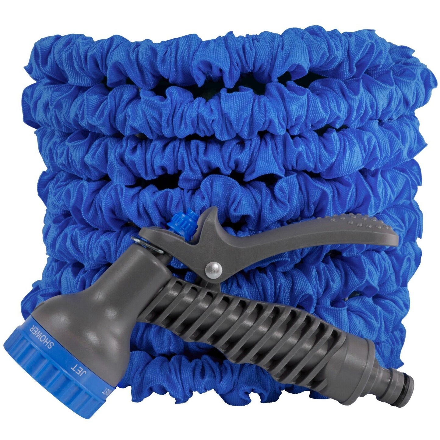 Heavy Duty Expandable Garden Water Hose Pipe With Sprayer, Blue