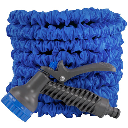 Heavy Duty Expandable Garden Water Hose Pipe With Sprayer, Blue
