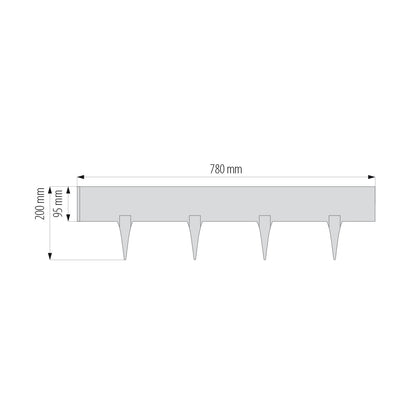 Lawn Edging, 2.38 Metres Plastic Palisade Slate Effect (Grey)