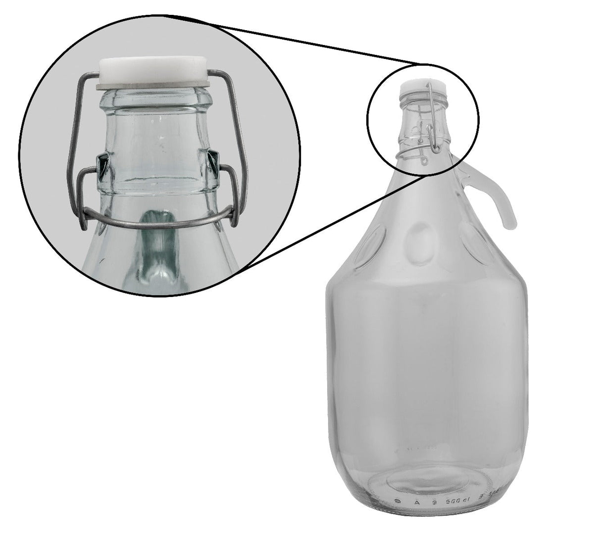 2 × 5L Glass Demijohns – Swing Tops & Airlocks