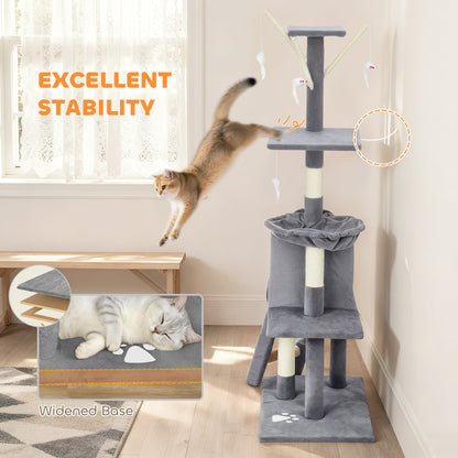 PawHut Multi-Level Cat Tower, 134cm