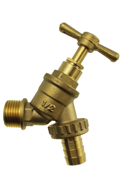 Garden Bib Tap Brass 1/2" BSPM - Barb