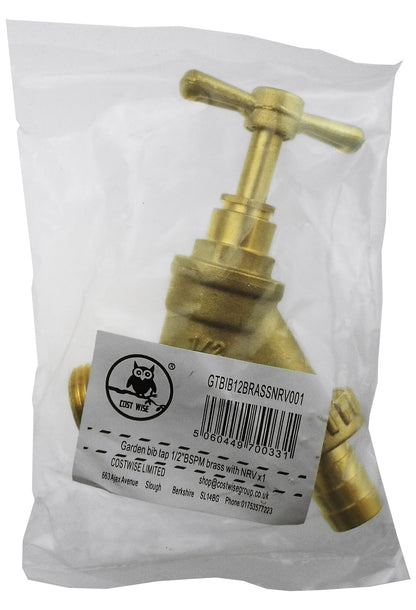 Garden Bib Tap Brass 1/2" BSPM - Barb