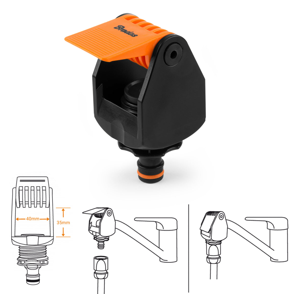 Bradas Kitchen Mixer Tap Connector – Up to 40mm