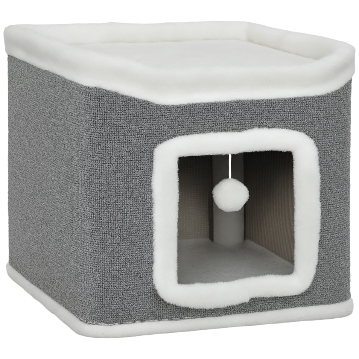 PawHut Cat House for Kittens, Grey