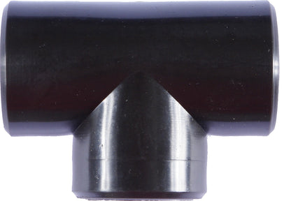 ¾″ BSP Female Tee Connector – Black Polypropylene