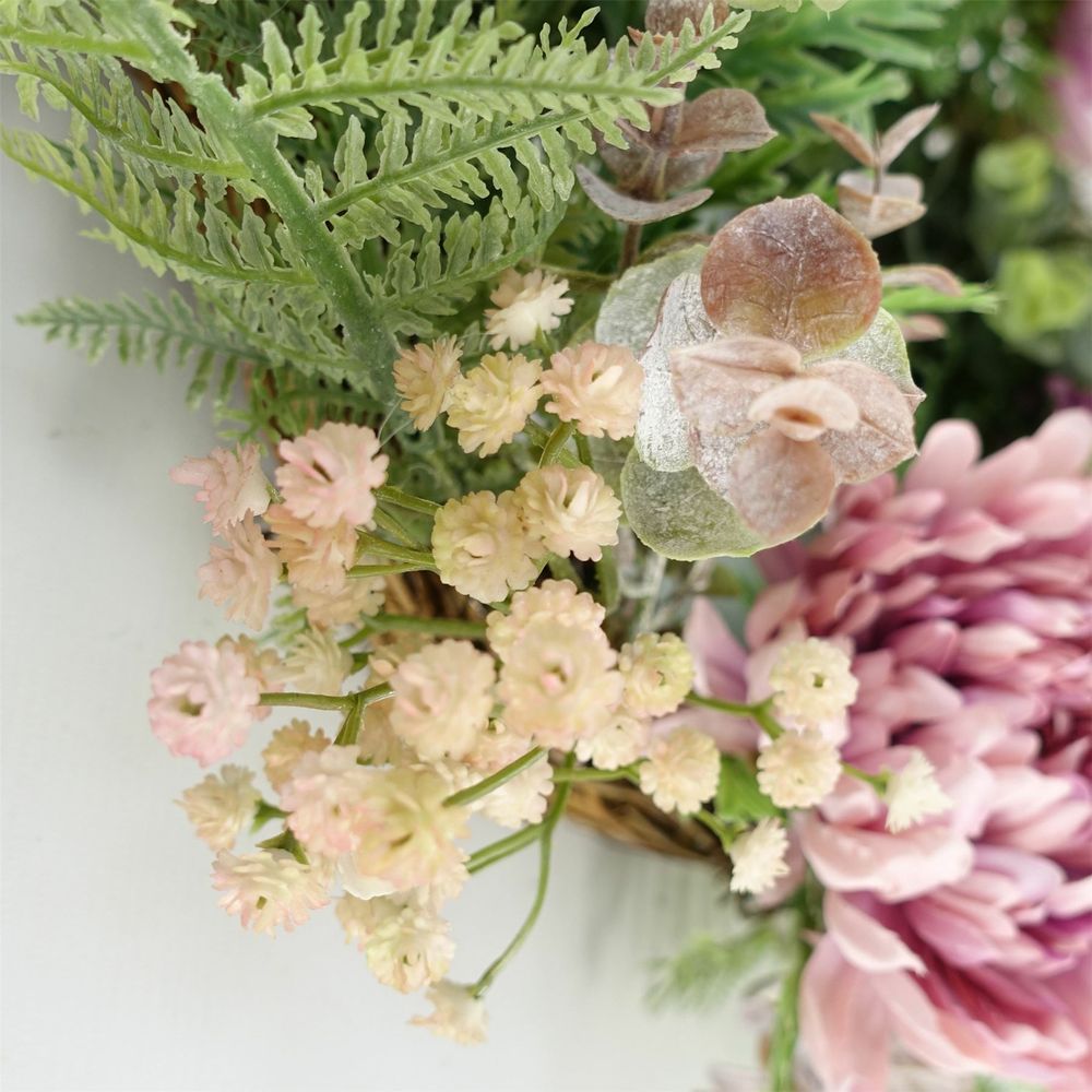 Luxury Artificial Pink Floral Blossom Wreath 45cm