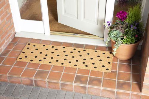 Spotted PVC Backed Coir 40x120cm Natural Doormat