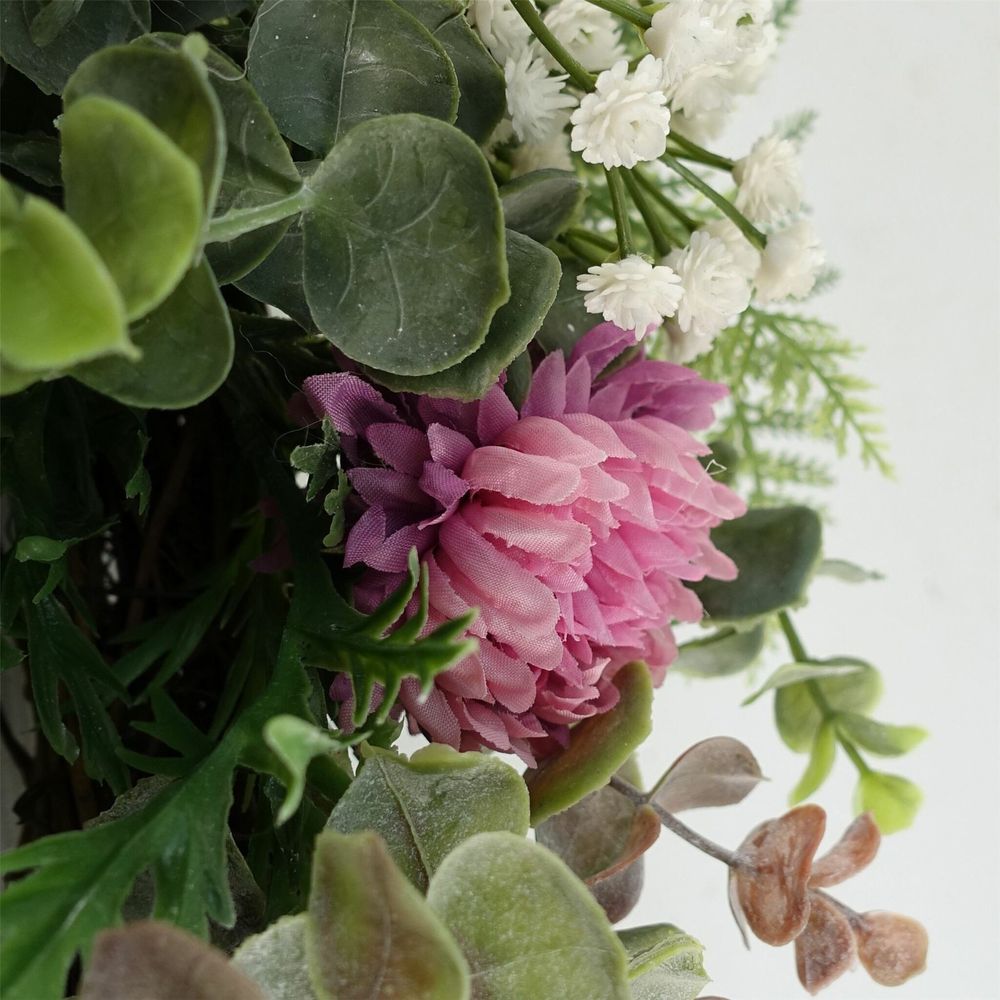 Luxury Artificial Pink Floral Blossom Wreath 45cm