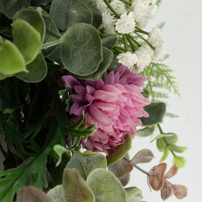 Luxury Artificial Pink Floral Blossom Wreath 45cm