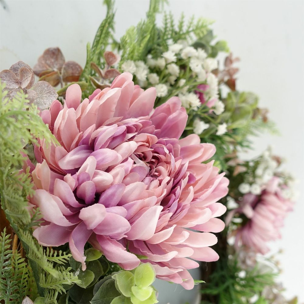 Luxury Artificial Pink Floral Blossom Wreath 45cm