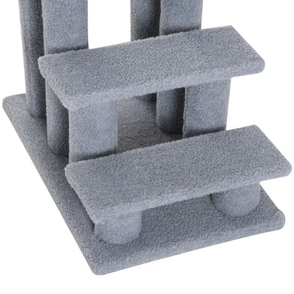 PawHut Pet Stairs 4 Steps Climbing Ladder 63x43x60cm Grey