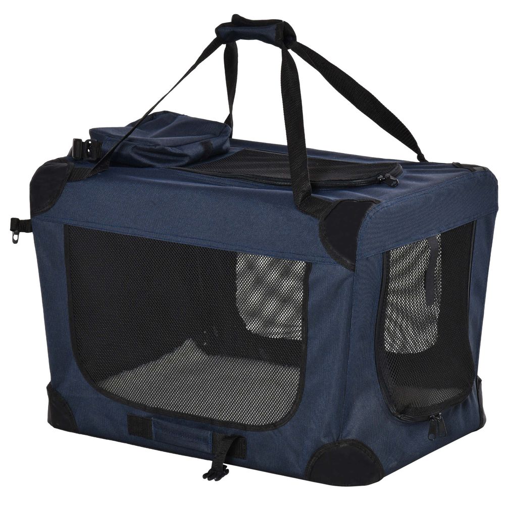PawHut Pet Carrier for Small Dogs & Cats, 70x51x50cm - Dark Blue