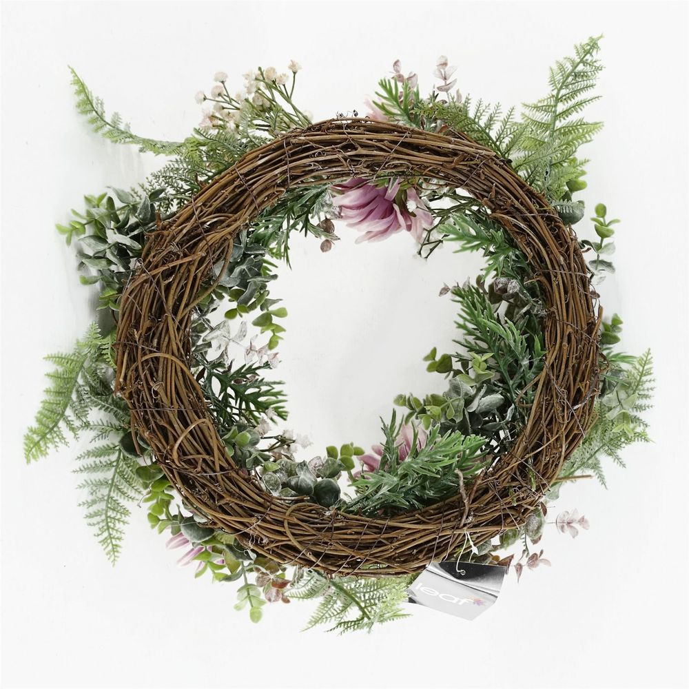 Luxury Artificial Pink Floral Blossom Wreath 45cm