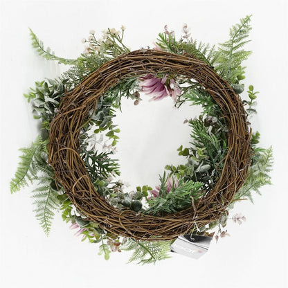 Luxury Artificial Pink Floral Blossom Wreath 45cm