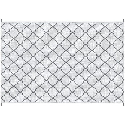 Reversible Outdoor Rug W/ Carry Bag for RV Camping Beach, 182 x 274 cm, Grey