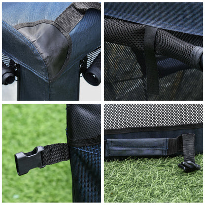 PawHut Foldable Pet Carrier for Small Pet Travel 60 x 41.5 x 41cm - Dark Blue