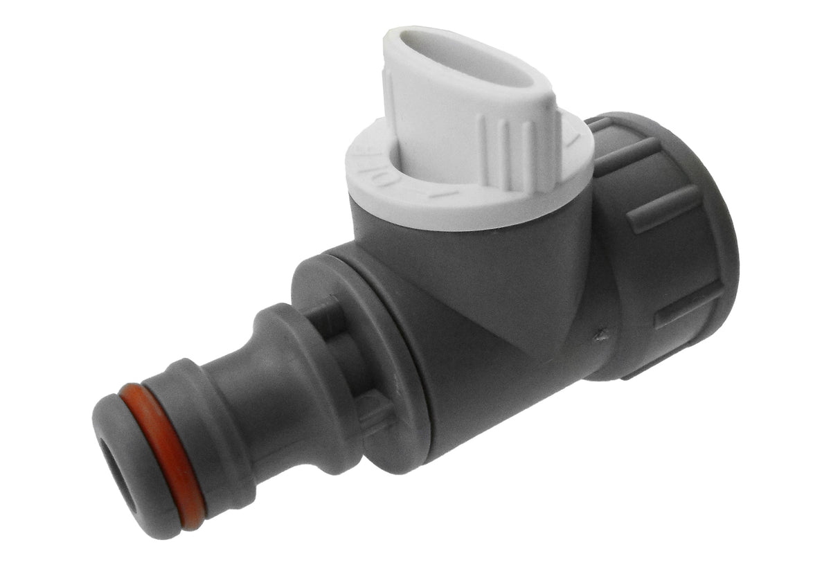 IBC S60X6 Adapter & Grey/White Valve – Quick-Connect Outlet