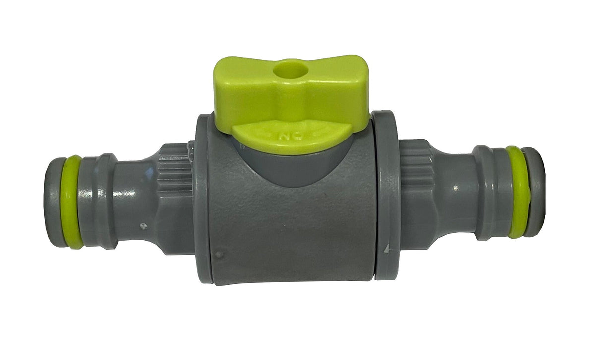 Lime Inline Hose Valve – Double Male Quick-Connect Plug