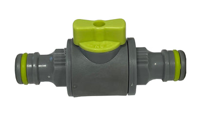 Lime Inline Hose Valve – Double Male Quick-Connect Plug