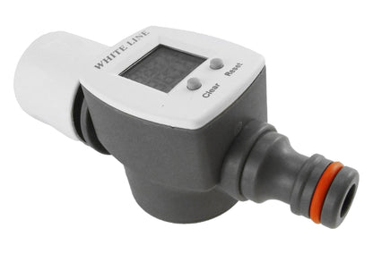 Water Flow Meter with Quick Connect Outlet (White/Grey)