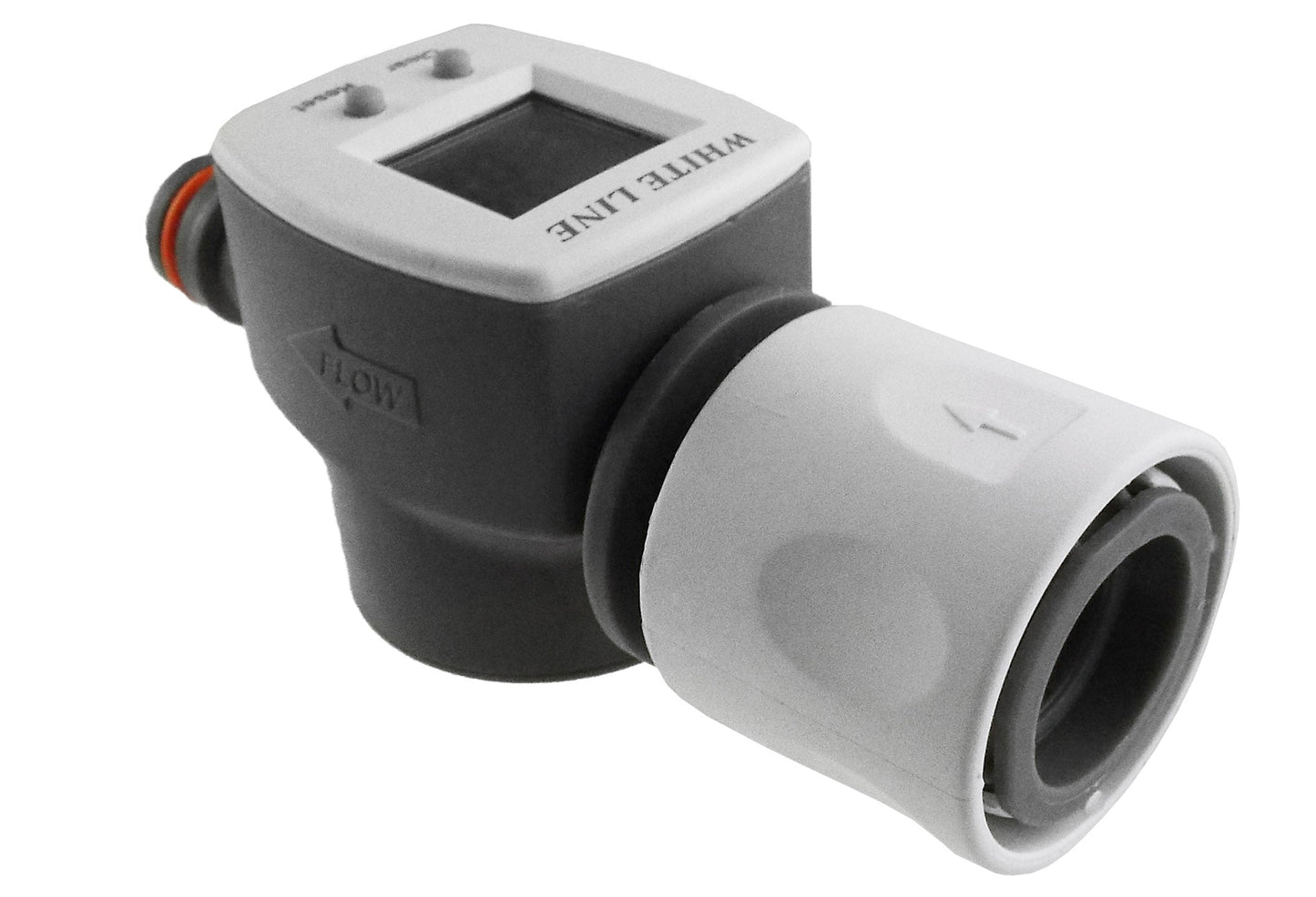 Water Flow Meter with Quick Connect Outlet (White/Grey)