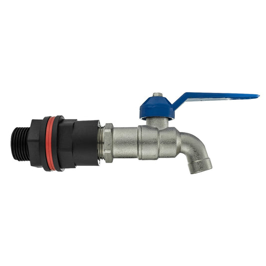 ½″ BSP Water Butt Kit with Blue-Lever Plain-Spout Tap