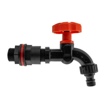 ½″ BSP Water Butt Kit with Black Quick-Connect Tap