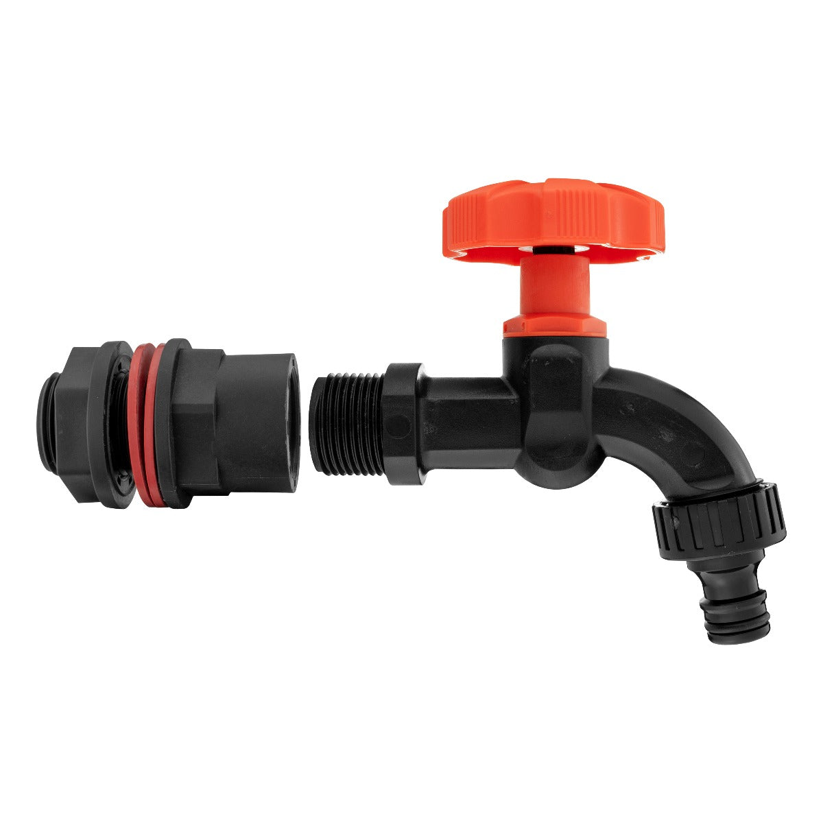 ½″ BSP Water Butt Kit with Black Quick-Connect Tap