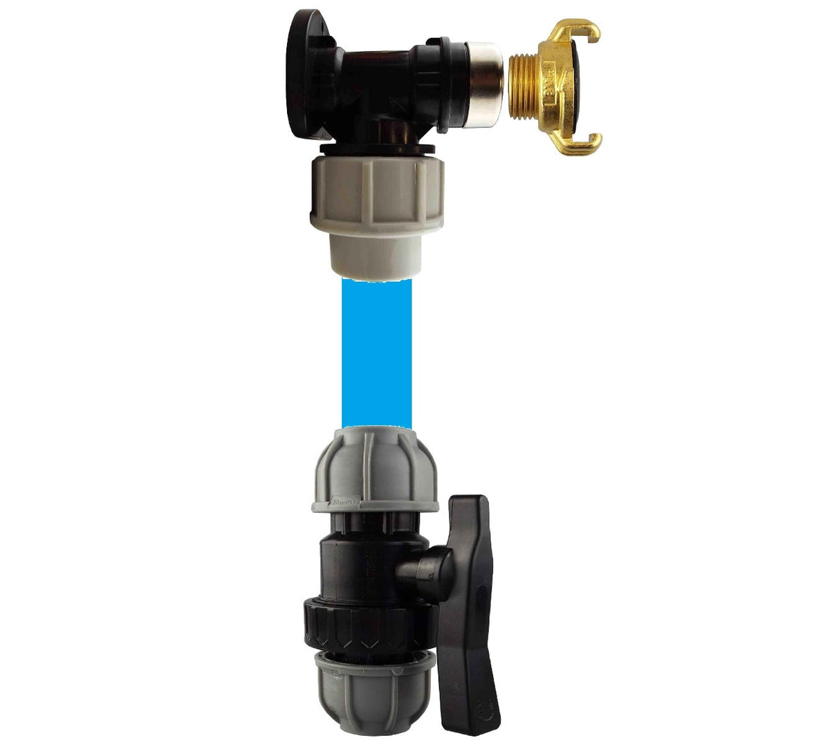 20mm MDPE Wall Kit – Claw Outlet & Separate MDPE Valve