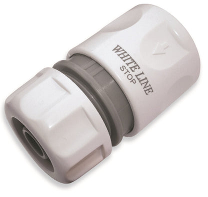 White Line ½ / ⅝″ Hose-End Connector with STOP