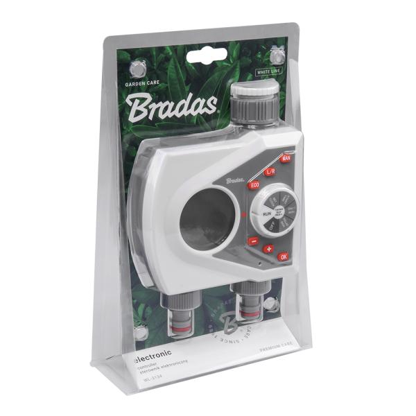 White Line 2-Zone Electronic Water Timer – LCD, 1–240 Minutes