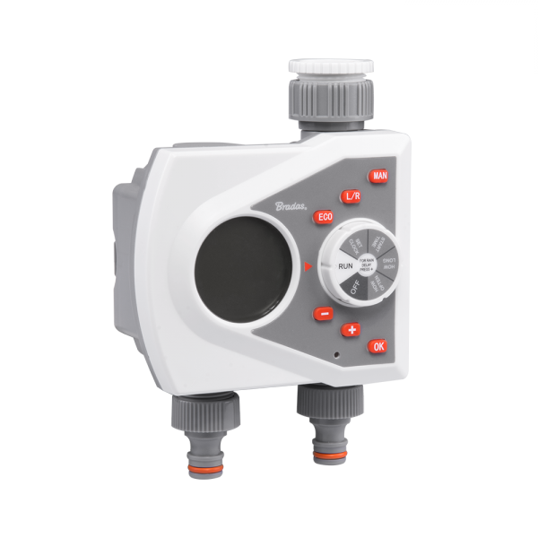White Line 2-Zone Electronic Water Timer – LCD, 1–240 Minutes