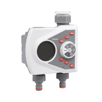 White Line 2-Zone Electronic Water Timer – LCD, 1–240 Minutes